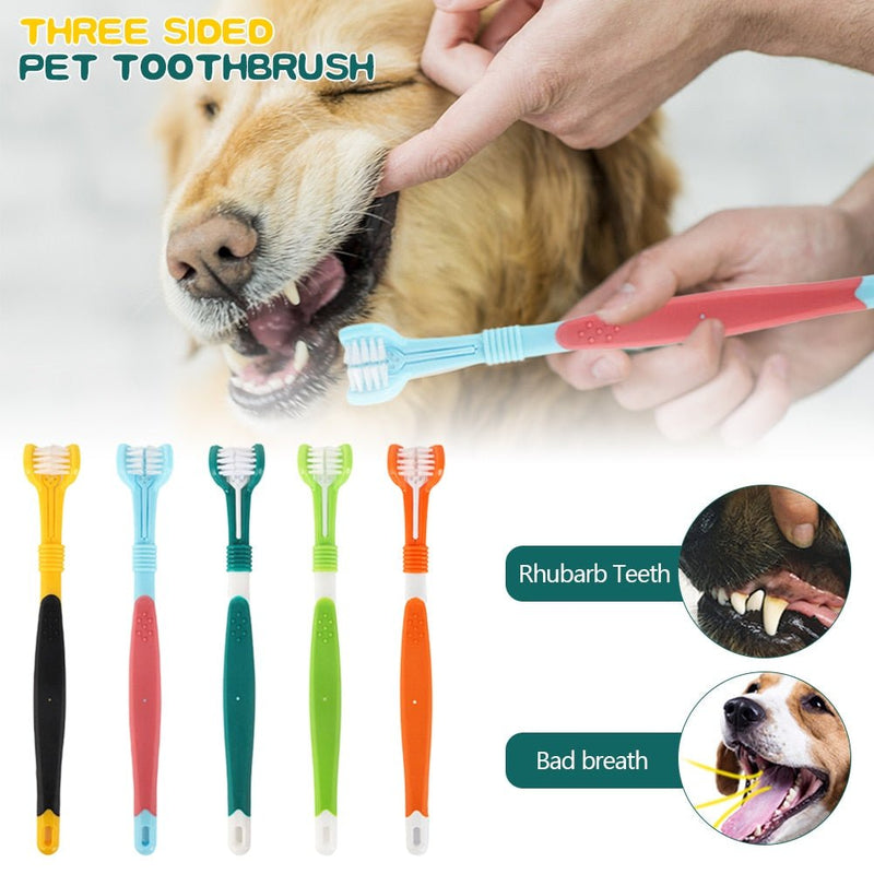 Three-Head Multi-angle Pet Toothbrush-Wiggleez-Light Green-Wiggleez