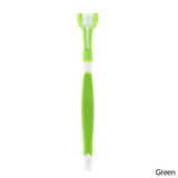 Three-Head Multi-angle Pet Toothbrush-Wiggleez-Light Green-Wiggleez