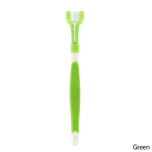 Three-Head Multi-angle Pet Toothbrush-Wiggleez-Light Green-Wiggleez