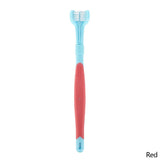 Three-Head Multi-angle Pet Toothbrush-Wiggleez-Red Blue-Wiggleez