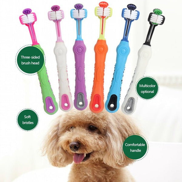 Three-Head Multi-angle Pet Toothbrush-Wiggleez-Light Green-Wiggleez