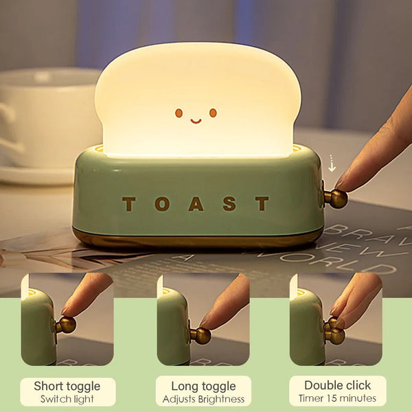 Toast Cartoon Portable LED Night Light-Wiggleez-Green-Wiggleez