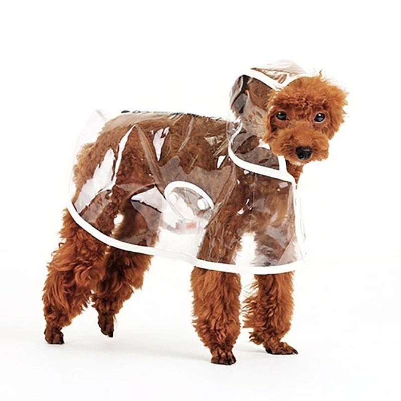 Transparent Raincoat For Small and Medium Dogs-Wiggleez-White-XS-Wiggleez
