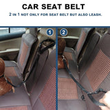 Two-in-One Adjustable Pet Dog Car Seat Belt-Wiggleez-Black-Wiggleez