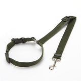 Two-in-One Adjustable Pet Dog Car Seat Belt-Wiggleez-ArmyGreen-Wiggleez