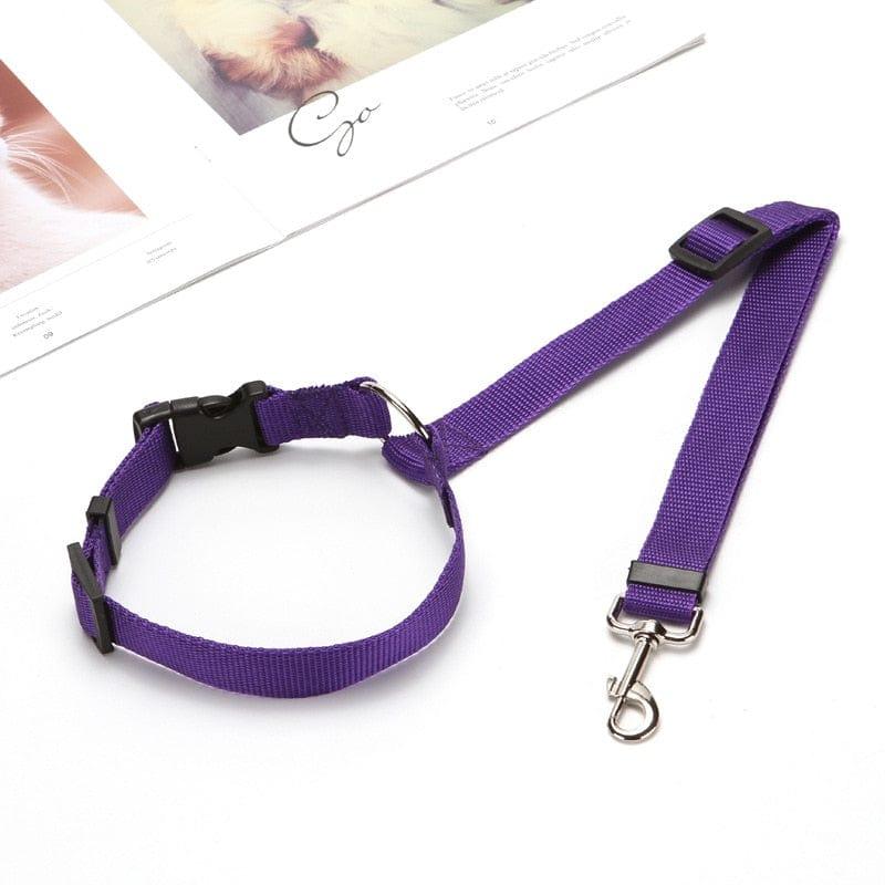 Two-in-One Adjustable Pet Dog Car Seat Belt-Wiggleez-Purple-Wiggleez