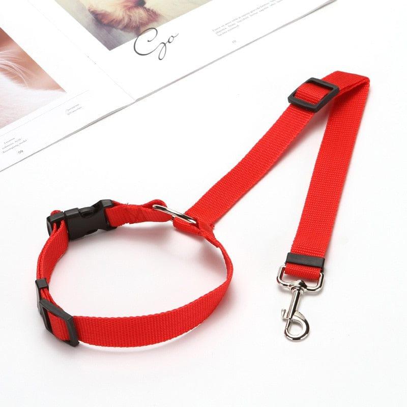 Two-in-One Adjustable Pet Dog Car Seat Belt-Wiggleez-Red-Wiggleez