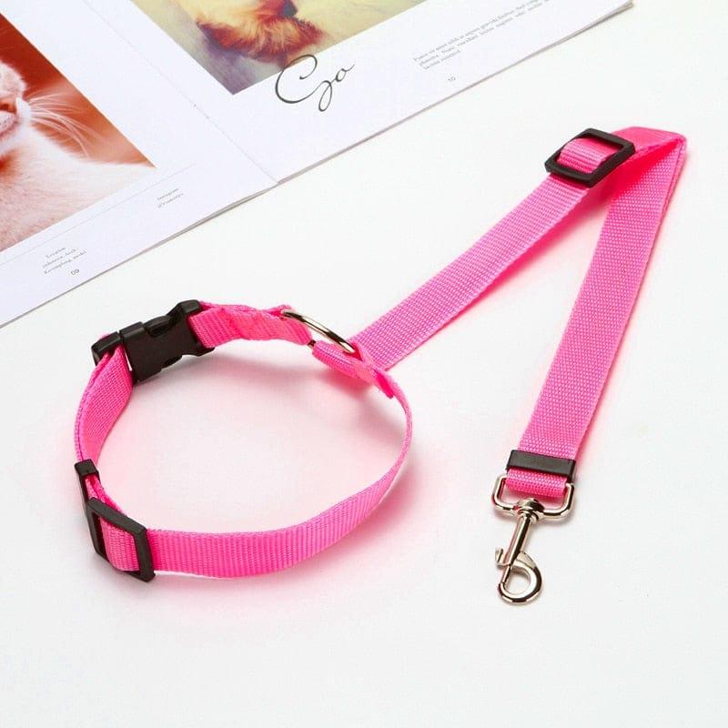 Two-in-One Adjustable Pet Dog Car Seat Belt-Wiggleez-Rose-Wiggleez