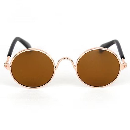 Vintage Round Cat Sunglasses-Wiggleez-Brown-Wiggleez