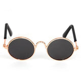 Vintage Round Cat Sunglasses-Wiggleez-Gold Black-Wiggleez