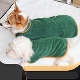 Warm Dog Bathrobe Towel-Wiggleez-Green-S-Wiggleez