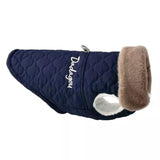 Waterproof Fur Collar Winter Warm Fleece Dog Jacket Vest-Wiggleez-Blue-S-Wiggleez