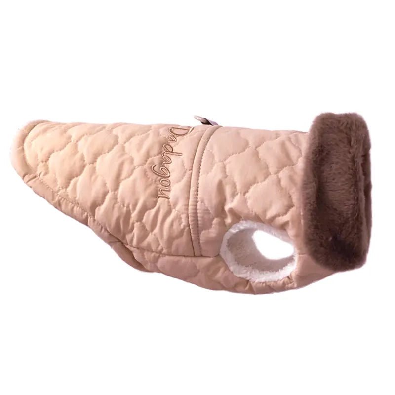 Waterproof Fur Collar Winter Warm Fleece Dog Jacket Vest-Wiggleez-Pink-S-Wiggleez