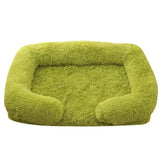 Winter Rectangular Washable Plush Fluffy Large Dog Cat Bed-Wiggleez-Apple Green-S 40x30x12cm-Wiggleez