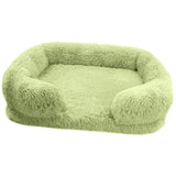Winter Rectangular Washable Plush Fluffy Large Dog Cat Bed-Wiggleez-Light Green-S 40x30x12cm-Wiggleez