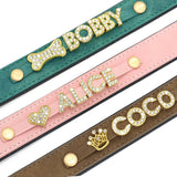 Customized Personalized Leather Engraved Dog Collar-Wiggleez-Brown-L-Wiggleez