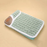 Dog Cat Winter Fluffy Warm Detachable and Washable Rectangle Sofa Bed-Wiggleez-M-Green-Wiggleez