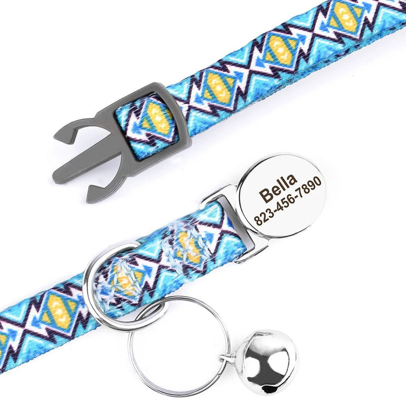 Quick Release Breakaway Nylon Personalized Cat Collar-Wiggleez-Red-S-Wiggleez
